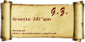 Grosits Zágon névjegykártya